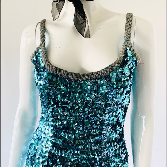 VTG 1980’s SWEE LO Wiggle Bombshell Sequins Dress - Picture 6 of 8